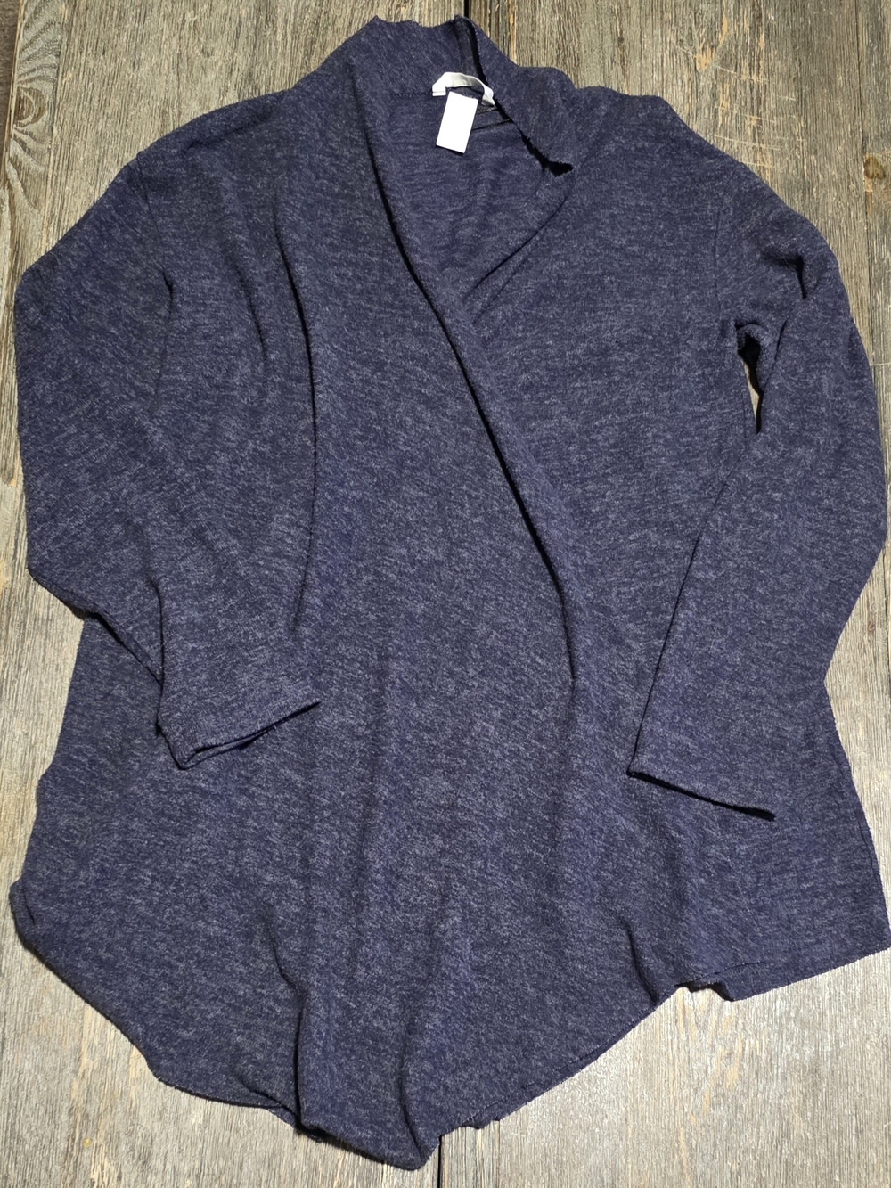 H&M Navy Shawl Collar Open-Front Cardigan